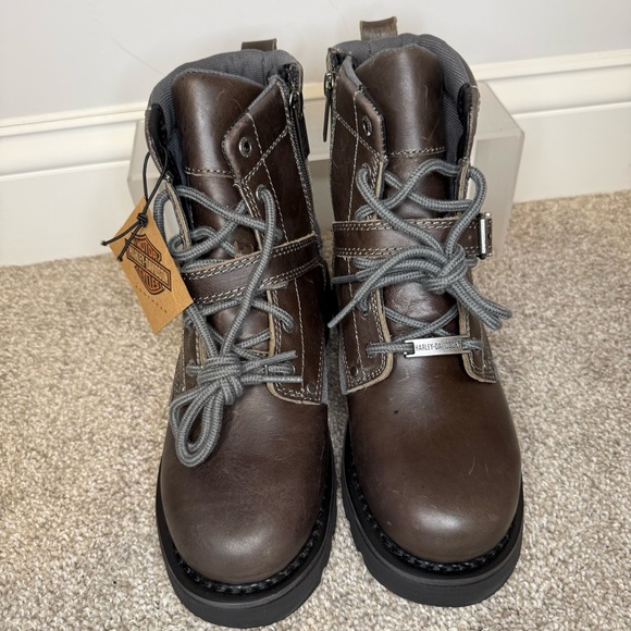 Harley-Davidson‎ Women's Becky Flash Brown And Grey Motorcycle Boots Size 7 - Picture 4 of 7